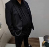 花花公子西服男休闲西装男士西服套装外套伴郎新郎商务休闲正装衣服三件套 二扣黑色西服+西裤 4XL 实拍图
