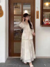 可茵（Keyin）新中式连衣裙套装女装2024年夏季新款国风刺绣温柔风中长款裙子女 上衣+半身裙 XL 晒单实拍图