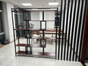 萌熙迪 轻奢书架置物架货架隔断组合落地博古多层储物架展示架办公屏风 黑架+金橡木 6层160长30宽183高 实拍图
