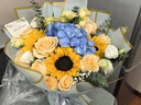 艾斯维娜鲜花速递向日葵混搭花束生日礼物全国同城配送 向日葵香槟玫瑰经典欧式花束 实拍图