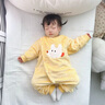七乐豆婴儿珊瑚绒睡衣秋冬款加绒连体衣服女宝宝冬季保暖内衣法兰绒冬装 奶黄 73cm 晒单实拍图