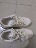 鸿星品尓克真皮运动鞋女2025春秋季新款大码女鞋子41一43防滑软底老爹鞋 米色皮面防水 37 实拍图