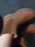 天美意烟筒靴女鞋商场同款复古加绒气质切尔西女靴短靴子女BB011DD2 棕色 37 晒单实拍图