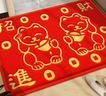 欧玛丽家大门口地垫欢迎光临入户门进门加厚防滑垫定制门厅蹭脚门外毯垫子 大红招财猫 60*90cm  特厚款 实拍图