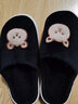 安尚芬棉拖鞋男士秋冬季新款加绒保暖室内居家厚底防滑月子棉鞋女款 黑色【爱心熊】 40-41 实拍图