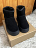 ZHR则则雪地靴女厚底冬季新款舒适防滑真牛皮东北棉鞋加绒加厚保暖面包靴 黑色-GZ08 37 实拍图