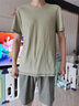 红豆（Hodo）睡衣男夏纯棉短袖中裤套装圆领舒适可外穿情侣家居服 灰蓝170 实拍图