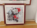紫腾随轩新中式牡丹花开富贵装饰画客厅餐厅背景墙画卧室床头挂画壁画 图9 60*60cm红木色实木框 实拍图