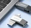 联想（Lenovo）128G 手机U盘 Type-C USB3.2 双接口旋转优盘 金属耐用 商务办公必备 SS370系列 灰色 实拍图