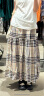 无印良品（MUJI）女式马德拉斯格纹宽摆裙长半身裙夏款裙子半裙纯棉格子裙BE1R2A4S 象牙色格纹 S (155/62A) 晒单实拍图