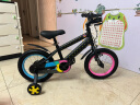好孩子（gb）自行车4-6岁儿童自行车男女童充气轮胎山地车14寸单车 黑金三角 实拍图