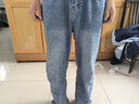 顶峰保罗（Dingfengbaoluo）直筒牛仔裤男春秋宽松美式休闲阔腿裤子WH75中蓝XL 实拍图