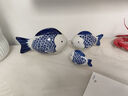 LICHEN景德镇中式古典青花小摆件陶瓷漂浮鱼鱼缸装饰观赏工艺 大小五个 实拍图