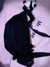 回力ins国潮胸包男女简约休闲纯色斜挎小背包潮牌单肩包原宿风斜肩包 黑色【白熊猫挂件】 实拍图