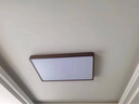 雷匠胡桃木吸顶灯房间灯中古风卧室灯实木中式客厅灯具套餐 长方形95*65-中性光【国产全光谱】 实拍图