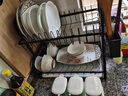 阿马福云厨房置物架碗碟收纳架家用碗筷收纳盒碗柜多层放碗盘碗架沥水架JM 【经典款】双层 黑色（刀架筷筒 实拍图