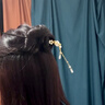 桑玛流苏簪花木质发簪步摇盘发束发钗子发插古风发饰生日礼物送女友 实拍图
