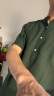 构致（GLOY&ZENITH）夏季五分袖短袖衬衫男休闲薄款衬衣男士日系纯棉条纹文艺中袖上衣 淡绿色 XL（125-140斤） 晒单实拍图