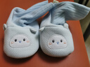兔兔大文婴儿鞋子0-1岁秋冬季男女宝宝6-12个月学步棉鞋袜软底新生儿脚套 小鸟蓝色（棉布内里） 1双 均码 内长12cm，建议0-12个月 实拍图