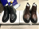 百丽（Belle）男靴潮搭马丁靴秋冬季褶皱牛皮休闲靴舒适短靴8CQ01DD3 黑色绒里 39 (245mm) 实拍图
