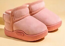 儿童雪地靴冬男女孩厚绒户外靴子雪地保暖防滑厚底魔术贴时尚棉鞋 粉红色 170mm适合脚长15.1-16.1cm 实拍图