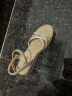 森达（SENDA）时尚高跟鞋女夏季新商场同款气质坡高跟休闲凉鞋SNJ03BL3 杏色 36 晒单实拍图