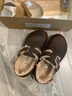 Devo的沃软木拖鞋包头半包加绒加毛外穿冬季保暖勃肯拖鞋女鞋23007 深棕油蜡皮+沃黄毛 36 （建议正码正拍） 实拍图
