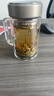苏泊尔（SUPOR）双层玻璃杯带盖水杯茶杯男士过滤耐高温高透办公室水杯泡茶杯子 【流光银】570ml 实拍图