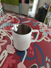 烨微咖尖嘴压纹斜口拉花杯304不锈钢加厚奶泡杯花式咖啡壶拉花缸鳄鱼缸 升级刻度款拉花缸（350ml外白） 实拍图