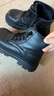 百丽童鞋冬季儿童靴子女童时尚皮靴宝宝保暖加绒马丁靴 黑色35码 实拍图
