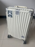 左汀行李箱铝框拉杆箱加厚结实抗压旅行箱登机箱大容量学生密码箱皮箱 烟白色 20英寸，可登机，适合短途出差 实拍图