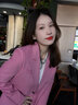 伊娅莎小西装外套女士气质短款小个子正装休闲修身显瘦今年流行西服上衣 咖啡色常规【三粒扣】 XL 推荐115-125斤 实拍图
