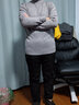 真维斯（JEANSWEST）毛衣男秋冬新款针织衫青少年针线衫内搭保暖百搭纯色打底衫毛线衫 灰色（半高领） XL (推荐130-150斤) 实拍图