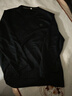 皮尔卡丹品牌纯棉男士长袖t恤春秋新款圆领卫衣纯色高端T恤上衣打底衫男装 黑色 3XL 185建议160-180斤 实拍图