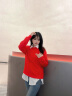 Calvin Klein Jeans【龙年新春系列】24春季男女ck本命年刺绣圆领毛衣J325297 XAT-胭脂红 S 晒单实拍图