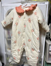 颗粒熊（KELIXIONG）婴儿衣服秋冬夹棉加厚哈衣爬爬服婴幼儿衣服女宝宝外出婴儿连体衣 粉红色 180克 73cm 适合6-9月 实拍图