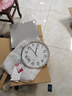 精工日本精工家用免打孔简约壁钟客厅办公室时尚圆形挂钟多尺寸可选 银色 40cm 16英寸 实拍图
