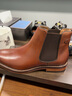 德赛（Desai）高帮男士切尔西靴头层牛皮英伦风复古马丁靴商务休闲潮流男鞋 棕色 42码  实拍图