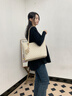 纪诗哲（GIEVSZHE）轻奢包包女包2025新时尚百搭印花托特包 生日520情人节礼物送女友 米白色【贺卡+刻字请拍】 礼盒装 实拍图