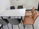 全友家居现代简约岩板餐桌家用吃饭桌小户型长方形餐桌椅组合套装家具 白|1.4m餐桌+86餐椅棕*2+灰*4 实拍图