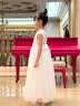 衣诺坊女生礼服长裙演出服公主纱裙主持人白色晚礼服钢琴演出舞蹈服 实拍图