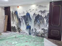新福壁海墙纸定制3d立体中式水墨山水电视背景墙壁纸客厅壁布卧室墙布壁画 进口无缝彩绘布/平方 实拍图