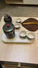 瓷牌茗茶具（cipaiming teaset）旅行茶具套装户外便携式陶瓷快客杯一壶四杯办公室功夫茶壶泡茶 黑古茗1壶4杯+罐盘+棕皮包+巾夹 实拍图