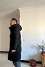 鸭鸭（YAYA）羽绒服男士加厚中长款连帽纯色极寒中老年爸爸外套新款商务羽绒衣 黑色 M /170 实拍图