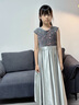 衣诺坊儿童礼服女童长裙演出服主持人表演舞蹈裙 灰色：缎摆长裙 140cm 实拍图