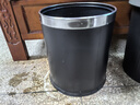 本迪不锈钢压圈垃圾桶10L大号黑色酒店带内桶双层烤漆阻燃金属垃圾桶 实拍图