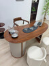可奈熊现代阳台小户型腰型茶桌椅组合新中式异形实木家用月牙茶台 单茶桌 120*70cm 实拍图