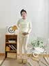 全棉时代孕妇月子服孕妇装哺乳喂奶风柔棉秋衣秋裤套装 白160 实拍图
