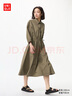 优衣库女装尼龙连衣裙/7分袖裙子480632 56 橄榄色 S /155/80A 实拍图