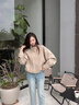 对白气质立领短款风衣外套女2025春装新款抽绳高级感通勤皮衣夹克 浅摩卡 M 实拍图